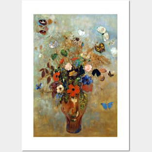 Still Life Vase with Butterflies & Flowers 1905 Odilon Redon Posters and Art